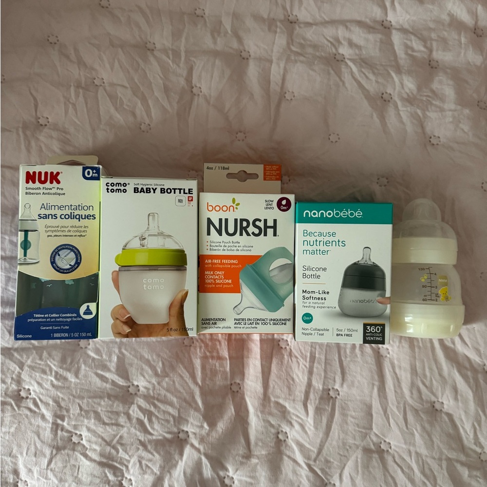 Lot of baby bottles